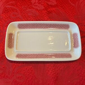 Churchill Butter Dish No Lid Made in England China Red Willow White